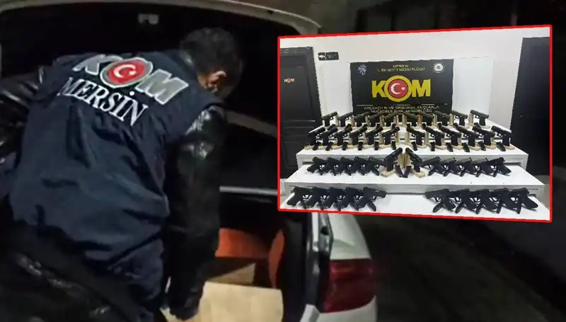 Mersin'de Sıradışı Ele Geçirme: Otomobil Değil Silah Deposuna Dönüştü