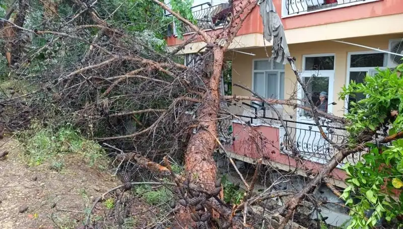 Yağışlarla Mücadele Edemeyen Bina, Çatıdan Aşağıya Düştü